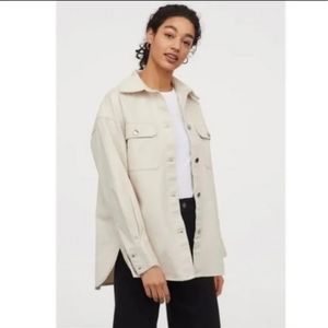 H&M cream soft Shacket